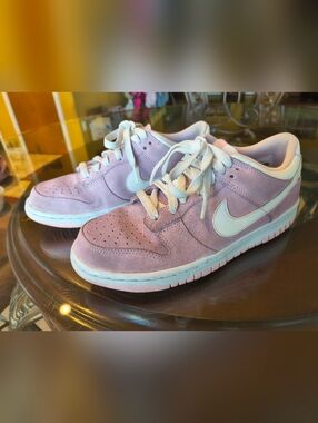 Pink Suede Nike Low Dunks